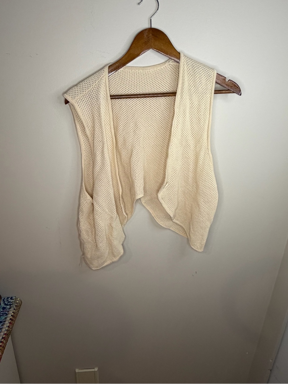 Pilcro Cream Open-Front Knit Vest